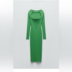 Zara Vibrant Green Long Sleeve Dress